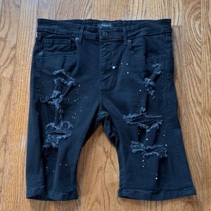 NEW Black Distressed Jean Shorts